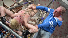 Flogged & Stroked Free Of Cum