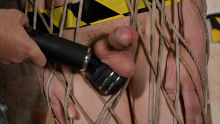Sweet Twink Drained Of Cum In A Rope Cage